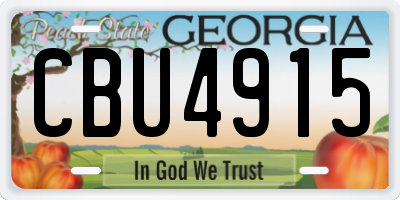 GA license plate CBU4915
