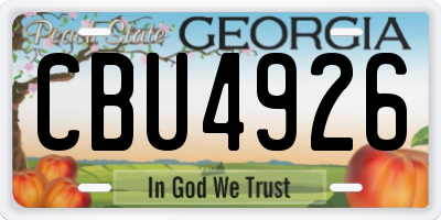 GA license plate CBU4926