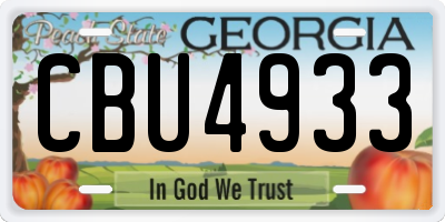 GA license plate CBU4933