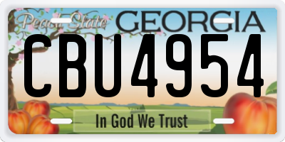 GA license plate CBU4954