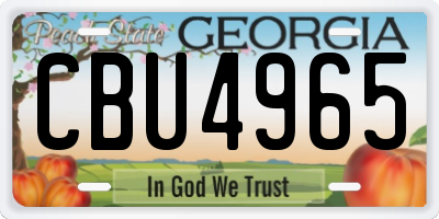 GA license plate CBU4965