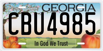 GA license plate CBU4985