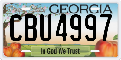 GA license plate CBU4997