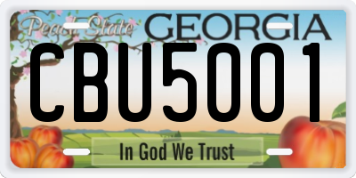 GA license plate CBU5001