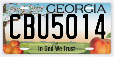 GA license plate CBU5014