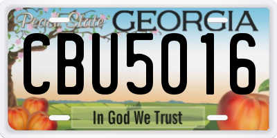 GA license plate CBU5016
