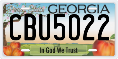 GA license plate CBU5022