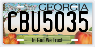 GA license plate CBU5035