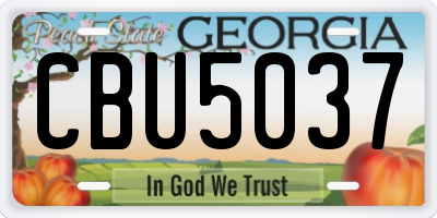 GA license plate CBU5037