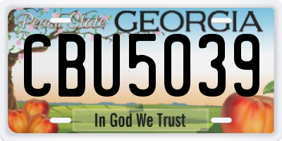 GA license plate CBU5039