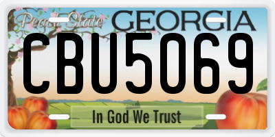 GA license plate CBU5069