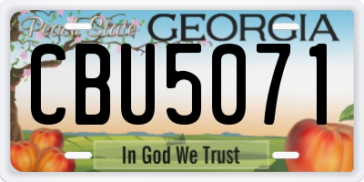 GA license plate CBU5071