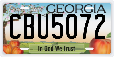 GA license plate CBU5072