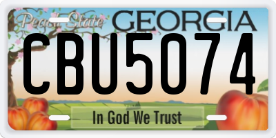 GA license plate CBU5074