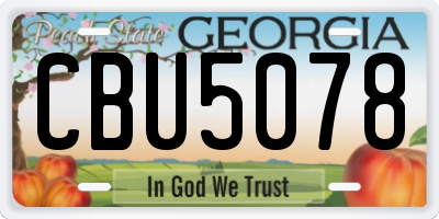 GA license plate CBU5078