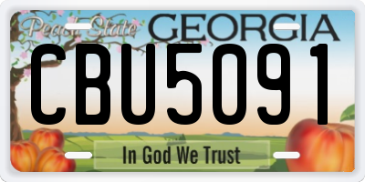 GA license plate CBU5091