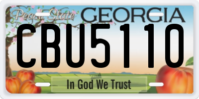 GA license plate CBU5110