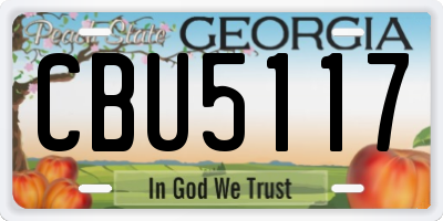 GA license plate CBU5117