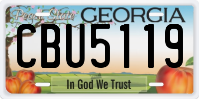 GA license plate CBU5119