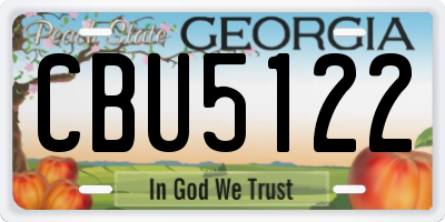 GA license plate CBU5122