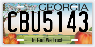 GA license plate CBU5143