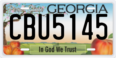 GA license plate CBU5145