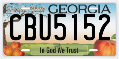 GA license plate CBU5152