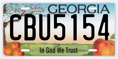 GA license plate CBU5154