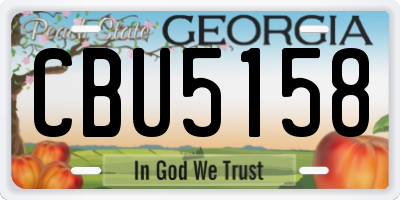 GA license plate CBU5158