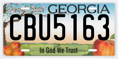 GA license plate CBU5163