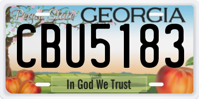 GA license plate CBU5183