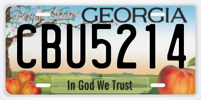 GA license plate CBU5214