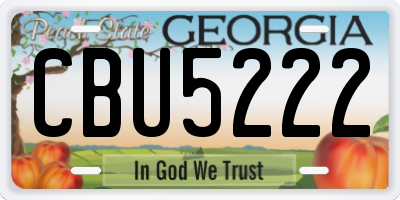 GA license plate CBU5222