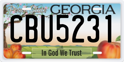 GA license plate CBU5231