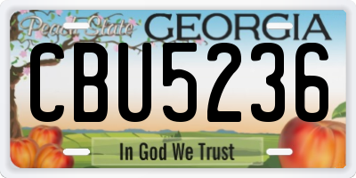 GA license plate CBU5236