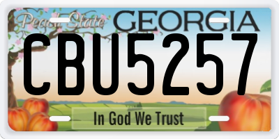GA license plate CBU5257