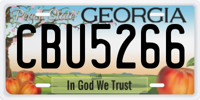 GA license plate CBU5266