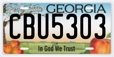GA license plate CBU5303