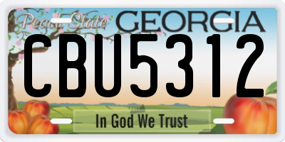 GA license plate CBU5312