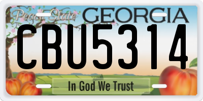 GA license plate CBU5314