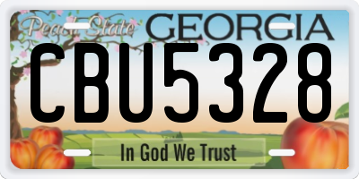 GA license plate CBU5328
