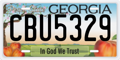 GA license plate CBU5329
