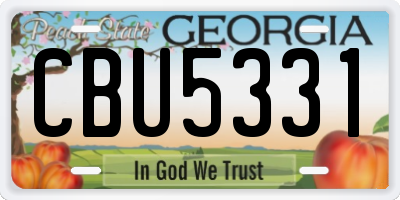 GA license plate CBU5331