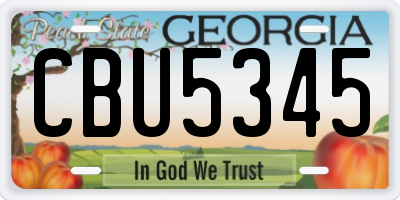GA license plate CBU5345