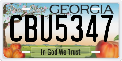 GA license plate CBU5347