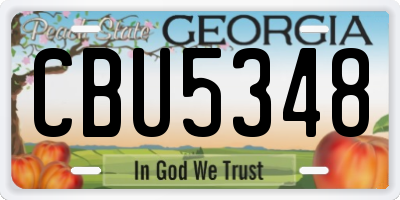 GA license plate CBU5348