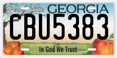GA license plate CBU5383