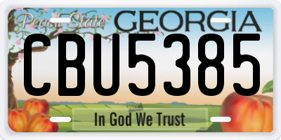 GA license plate CBU5385