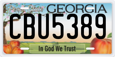 GA license plate CBU5389