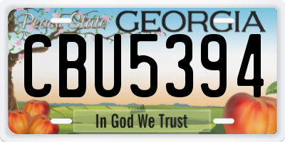 GA license plate CBU5394